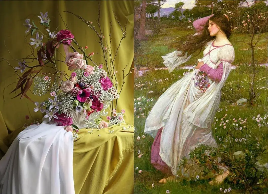惟妙惟肖的花艺造型，时尚前卫的色彩，居然都是模仿的世界名画