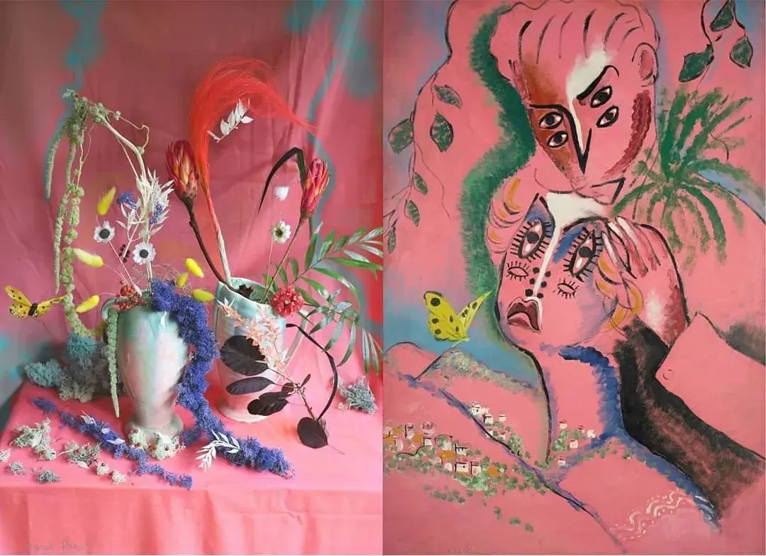 惟妙惟肖的花艺造型，时尚前卫的色彩，居然都是模仿的世界名画
