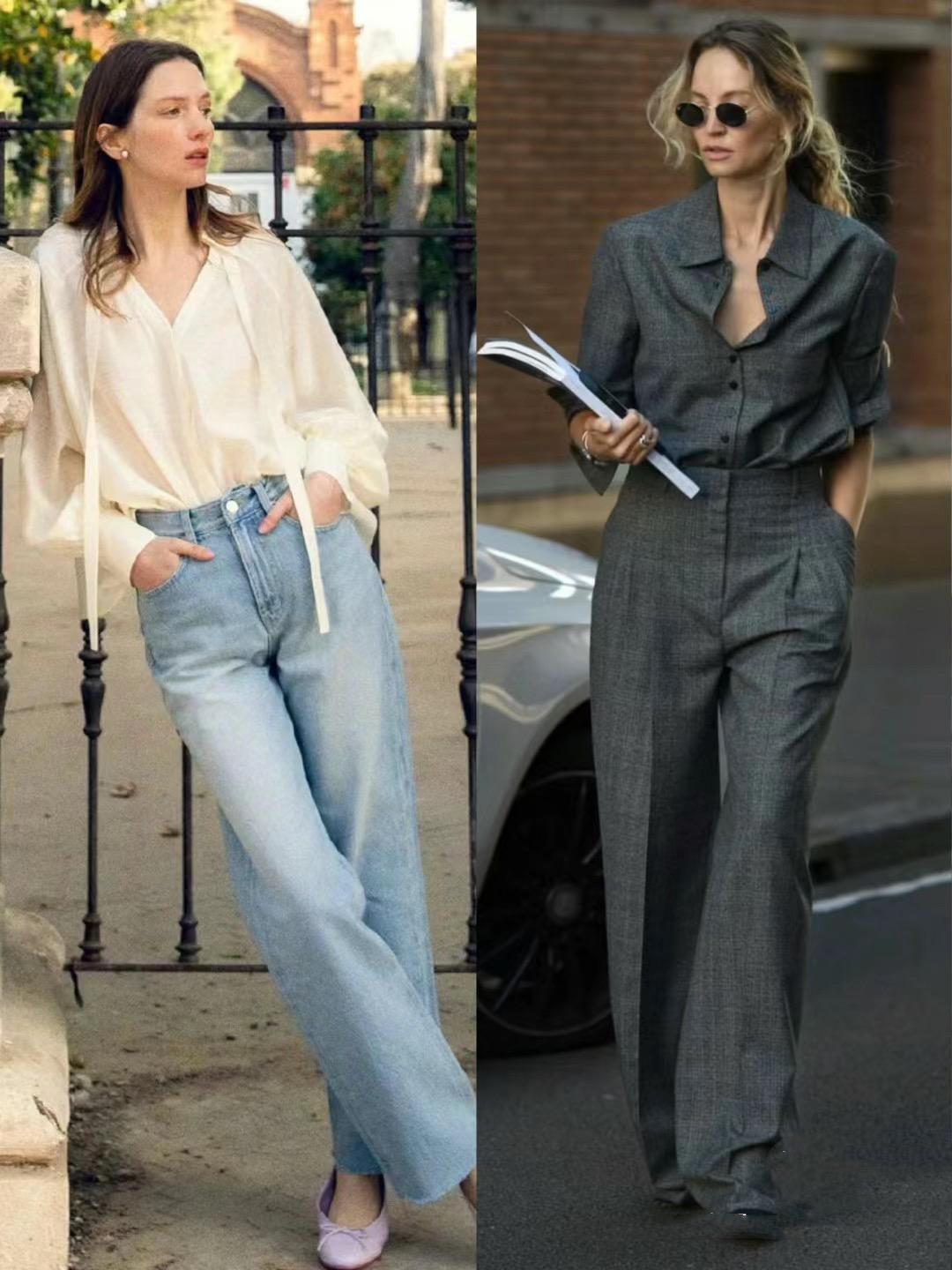 时尚的尽头是极简，随性又大方的衬衫穿搭look，40岁女人也能照搬