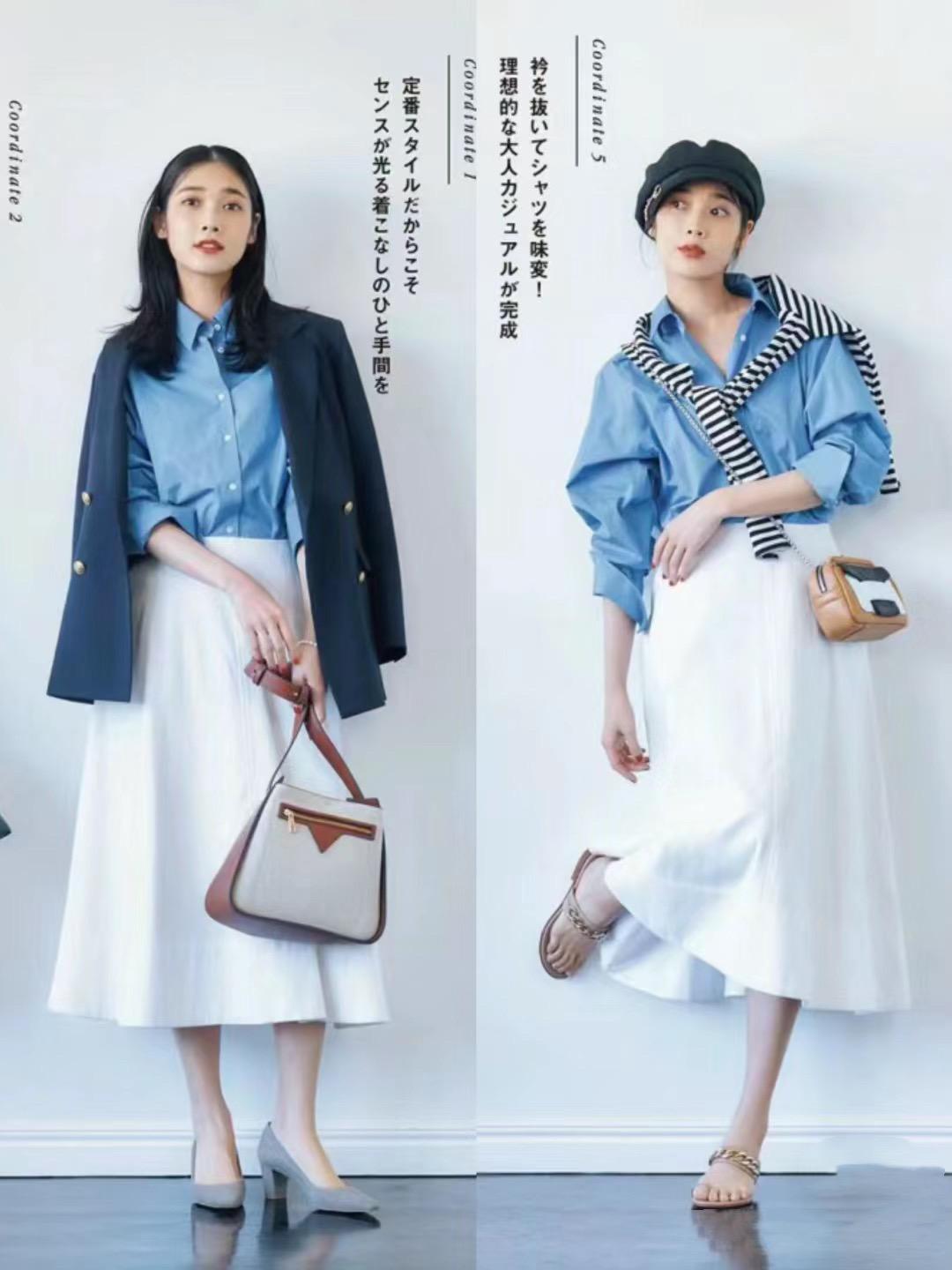 时尚的尽头是极简，随性又大方的衬衫穿搭look，40岁女人也能照搬