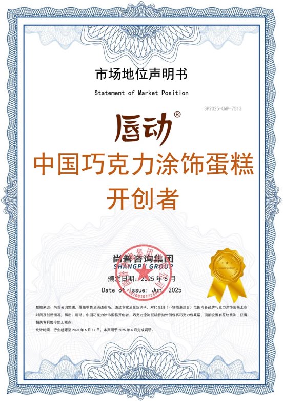 认可加冕！唇动食品凭两大开创者与双料销冠，强势领跑中国烘焙创新赛道