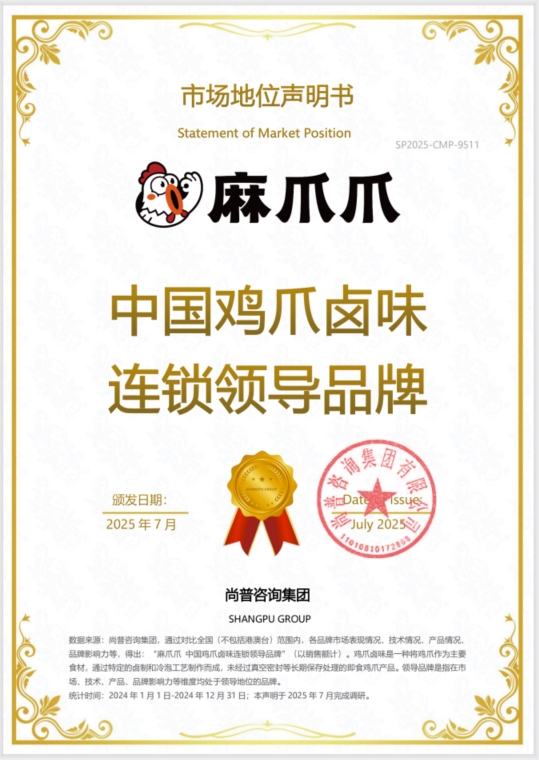 尚普咨询集团：麻爪爪荣获尚普咨询系列权威市场地位声明