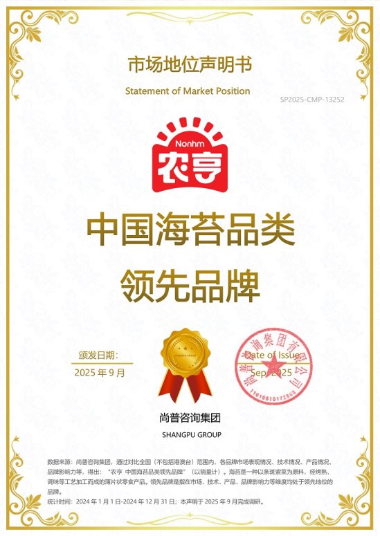 农亨荣获尚普咨询集团系列市场地位声明