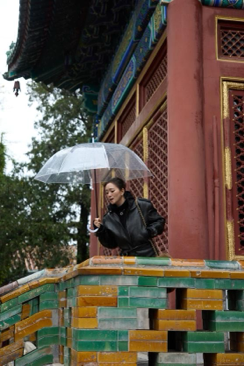 巩俐的北京一日：北海雨中漫步，生活简单纯粹